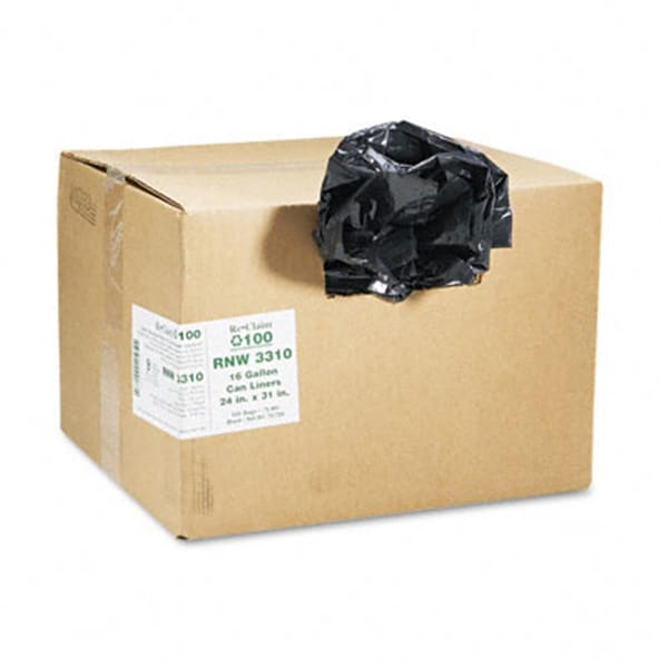 Webster ReClaim Can Liners 16 gallon .65mil 24 x 31 Black 500/carton, 500PK RNW3310 - main
